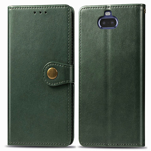 Funda de Cuero Cartera con Soporte Carcasa S05D para Sony Xperia 8 Lite Verde