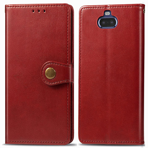 Funda de Cuero Cartera con Soporte Carcasa S05D para Sony Xperia 8 Rojo