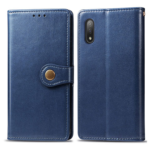 Funda de Cuero Cartera con Soporte Carcasa S05D para Sony Xperia Ace II Azul