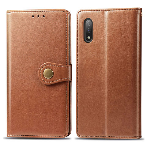 Funda de Cuero Cartera con Soporte Carcasa S05D para Sony Xperia Ace II Marron