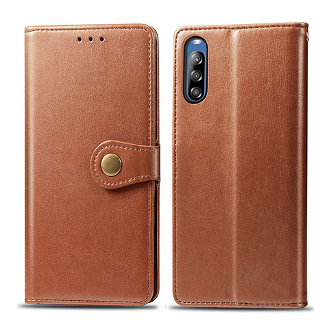 Funda de Cuero Cartera con Soporte Carcasa S05D para Sony Xperia L4 Marron