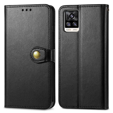 Funda de Cuero Cartera con Soporte Carcasa S05D para Vivo V20 (2021) Negro