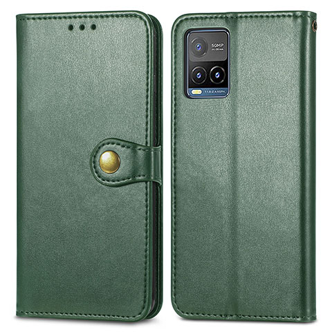 Funda de Cuero Cartera con Soporte Carcasa S05D para Vivo Y21G Verde