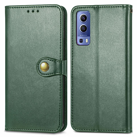 Funda de Cuero Cartera con Soporte Carcasa S05D para Vivo Y52 5G Verde