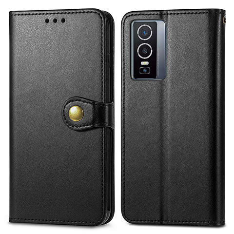 Funda de Cuero Cartera con Soporte Carcasa S05D para Vivo Y76 5G Negro