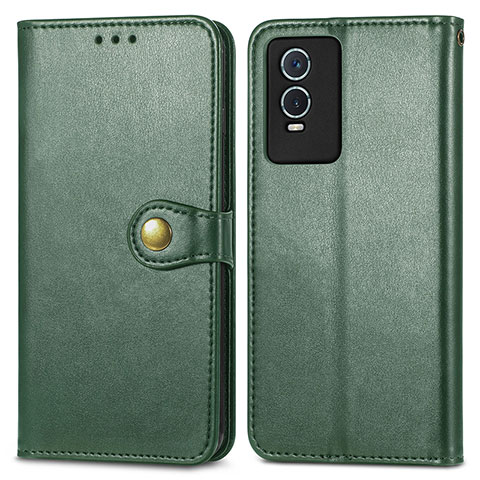 Funda de Cuero Cartera con Soporte Carcasa S05D para Vivo Y76s 5G Verde