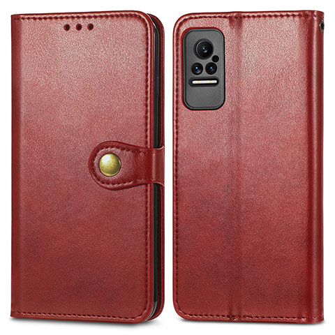 Funda de Cuero Cartera con Soporte Carcasa S05D para Xiaomi Civi 1S 5G Rojo