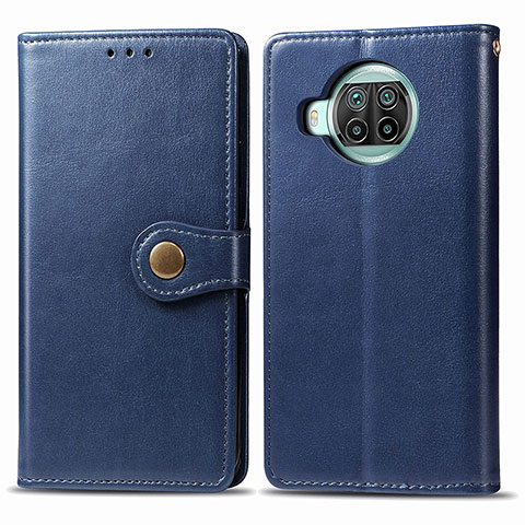 Funda de Cuero Cartera con Soporte Carcasa S05D para Xiaomi Mi 10i 5G Azul