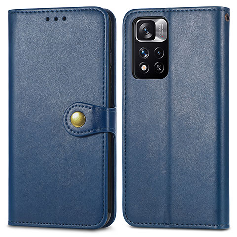 Funda de Cuero Cartera con Soporte Carcasa S05D para Xiaomi Mi 11i 5G (2022) Azul