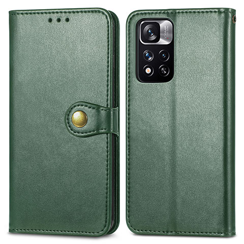 Funda de Cuero Cartera con Soporte Carcasa S05D para Xiaomi Mi 11i 5G (2022) Verde