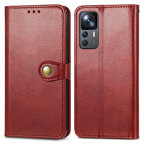 Funda de Cuero Cartera con Soporte Carcasa S05D para Xiaomi Mi 12T 5G Rojo