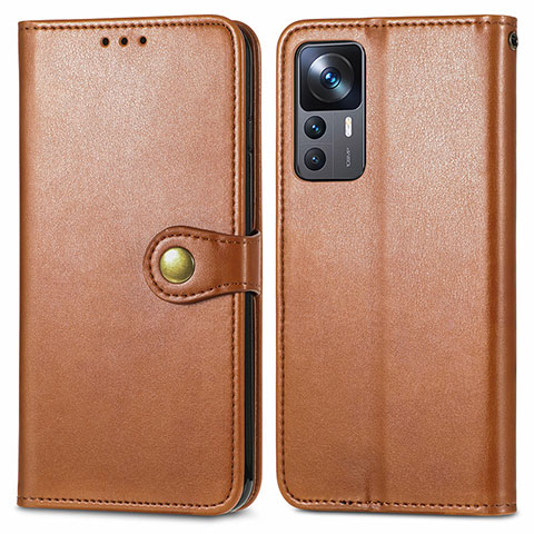 Funda de Cuero Cartera con Soporte Carcasa S05D para Xiaomi Mi 12T Pro 5G Marron