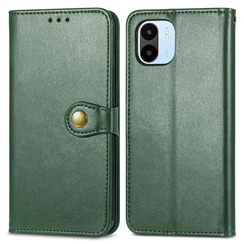 Funda de Cuero Cartera con Soporte Carcasa S05D para Xiaomi Poco C51 Verde