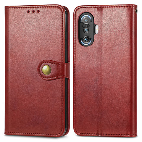 Funda de Cuero Cartera con Soporte Carcasa S05D para Xiaomi Poco F3 GT 5G Rojo