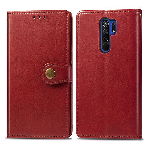 Funda de Cuero Cartera con Soporte Carcasa S05D para Xiaomi Poco M2 Rojo