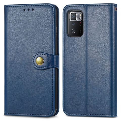 Funda de Cuero Cartera con Soporte Carcasa S05D para Xiaomi Poco X3 GT 5G Azul