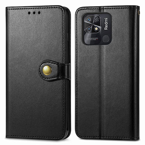 Funda de Cuero Cartera con Soporte Carcasa S05D para Xiaomi Redmi 10 Power Negro