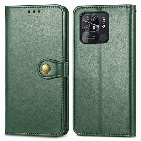 Funda de Cuero Cartera con Soporte Carcasa S05D para Xiaomi Redmi 10 Power Verde