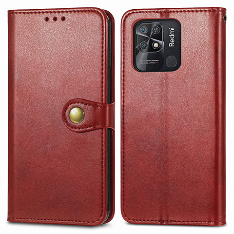 Funda de Cuero Cartera con Soporte Carcasa S05D para Xiaomi Redmi 10C 4G Rojo