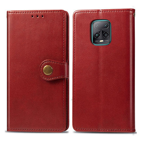 Funda de Cuero Cartera con Soporte Carcasa S05D para Xiaomi Redmi 10X 5G Rojo