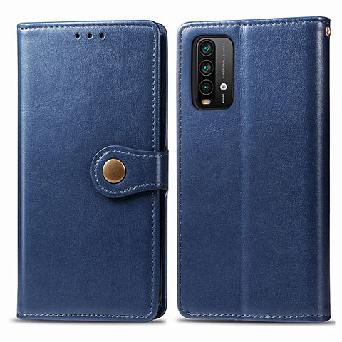 Funda de Cuero Cartera con Soporte Carcasa S05D para Xiaomi Redmi 9 Power Azul