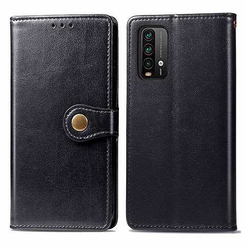 Funda de Cuero Cartera con Soporte Carcasa S05D para Xiaomi Redmi 9 Power Negro