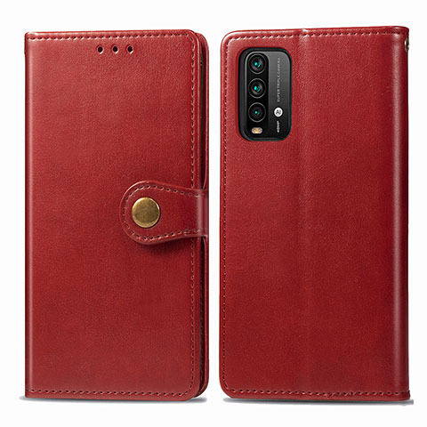 Funda de Cuero Cartera con Soporte Carcasa S05D para Xiaomi Redmi 9 Power Rojo