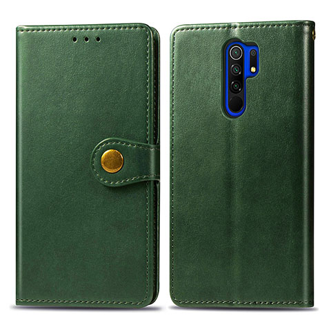 Funda de Cuero Cartera con Soporte Carcasa S05D para Xiaomi Redmi 9 Prime India Verde