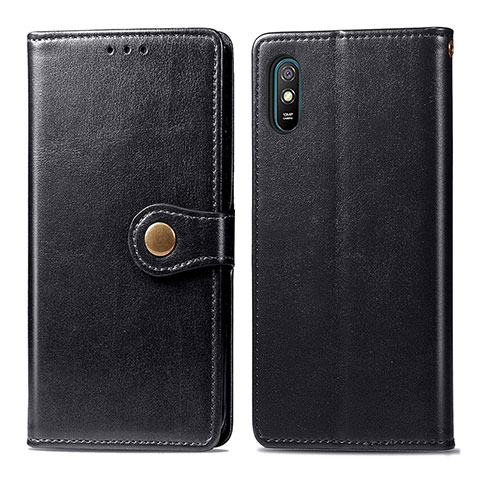 Funda de Cuero Cartera con Soporte Carcasa S05D para Xiaomi Redmi 9i Negro