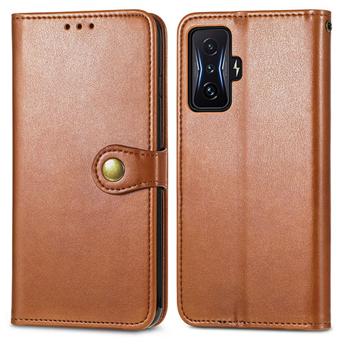 Funda de Cuero Cartera con Soporte Carcasa S05D para Xiaomi Redmi K50 Gaming 5G Marron