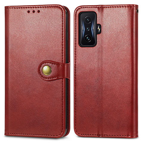 Funda de Cuero Cartera con Soporte Carcasa S05D para Xiaomi Redmi K50 Gaming 5G Rojo