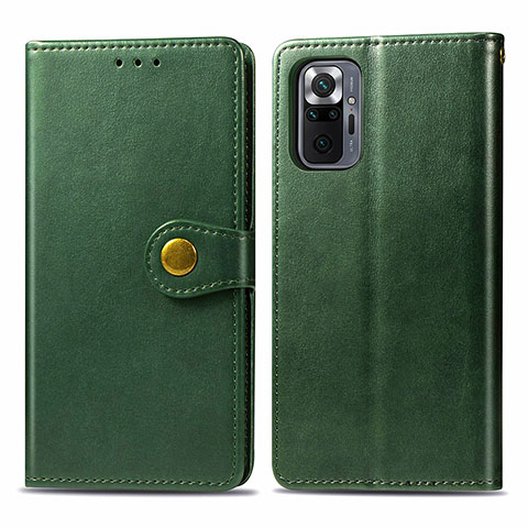 Funda de Cuero Cartera con Soporte Carcasa S05D para Xiaomi Redmi Note 10 Pro 4G Verde