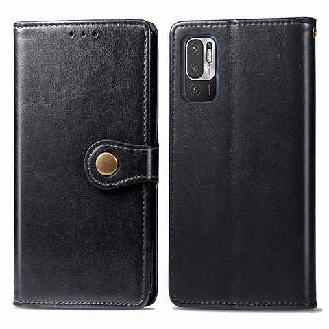 Funda de Cuero Cartera con Soporte Carcasa S05D para Xiaomi Redmi Note 10T 5G Negro