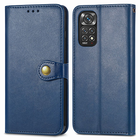 Funda de Cuero Cartera con Soporte Carcasa S05D para Xiaomi Redmi Note 11S 4G Azul