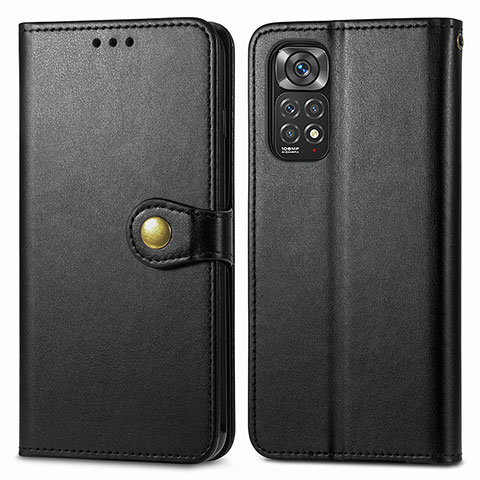 Funda de Cuero Cartera con Soporte Carcasa S05D para Xiaomi Redmi Note 11S 4G Negro