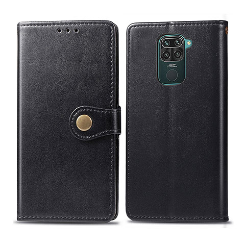 Funda de Cuero Cartera con Soporte Carcasa S05D para Xiaomi Redmi Note 9 Negro