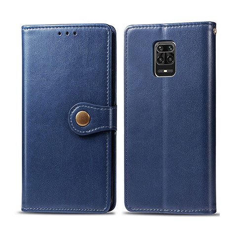 Funda de Cuero Cartera con Soporte Carcasa S05D para Xiaomi Redmi Note 9 Pro Max Azul