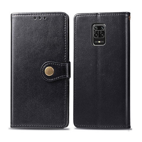 Funda de Cuero Cartera con Soporte Carcasa S05D para Xiaomi Redmi Note 9 Pro Max Negro