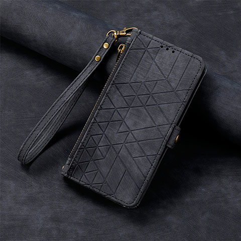 Funda de Cuero Cartera con Soporte Carcasa S06D para Apple iPhone 14 Pro Negro