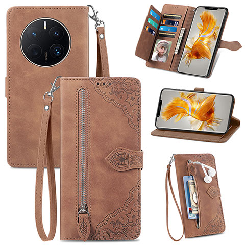 Funda de Cuero Cartera con Soporte Carcasa S06D para Huawei Mate 50 Pro Marron