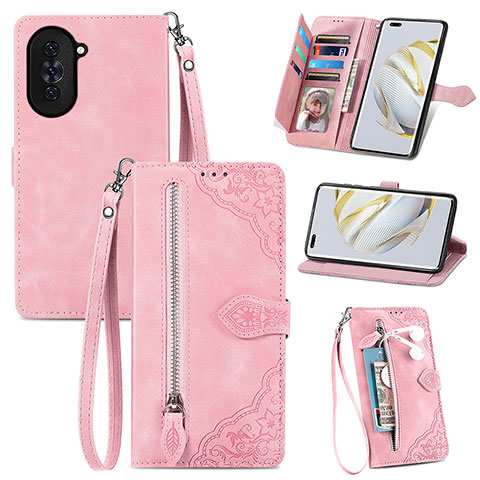 Funda de Cuero Cartera con Soporte Carcasa S06D para Huawei Nova 10 Pro Rosa