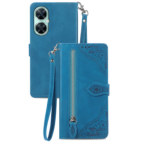 Funda de Cuero Cartera con Soporte Carcasa S06D para Huawei Nova 11i Azul