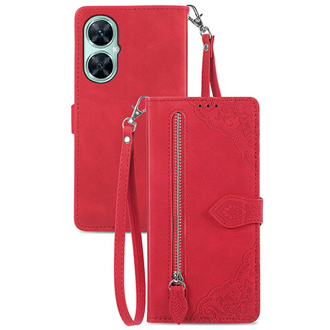 Funda de Cuero Cartera con Soporte Carcasa S06D para Huawei Nova 11i Rojo