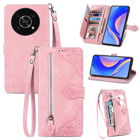 Funda de Cuero Cartera con Soporte Carcasa S06D para Huawei Nova Y90 Rosa