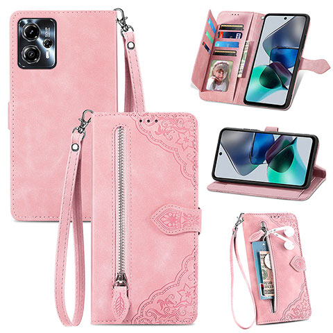 Funda de Cuero Cartera con Soporte Carcasa S06D para Motorola Moto G23 Rosa