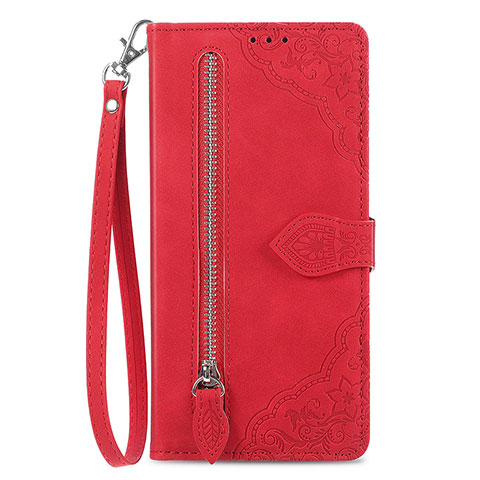 Funda de Cuero Cartera con Soporte Carcasa S06D para OnePlus 10 Pro 5G Rojo