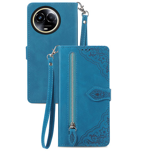 Funda de Cuero Cartera con Soporte Carcasa S06D para Realme 11 5G Azul