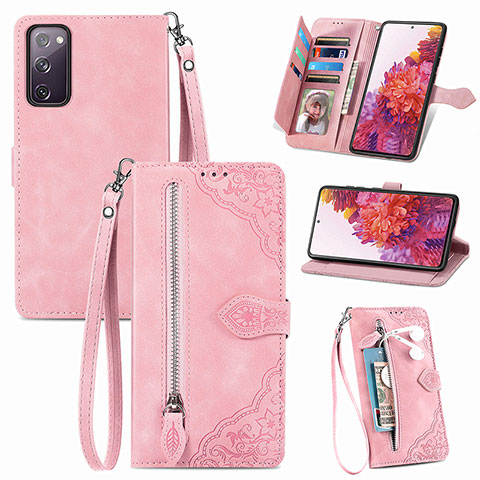 Funda de Cuero Cartera con Soporte Carcasa S06D para Samsung Galaxy S20 FE (2022) 5G Rosa