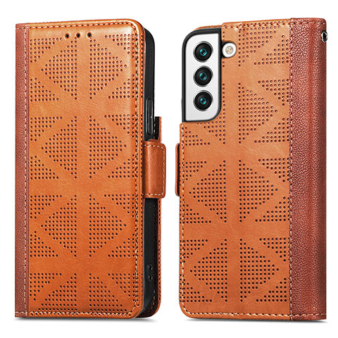 Funda de Cuero Cartera con Soporte Carcasa S06D para Samsung Galaxy S23 5G Marron