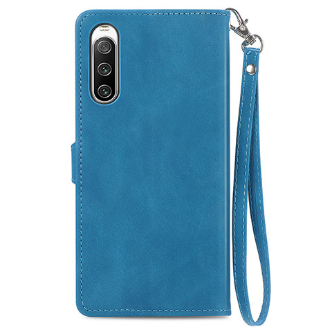 Funda de Cuero Cartera con Soporte Carcasa S06D para Sony Xperia 10 IV SO-52C Azul